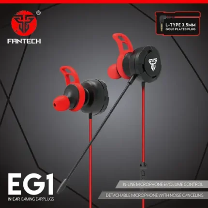 Fantech EG1 3.5mm Gaming & Music Earphone Black (Single & Dual Port)