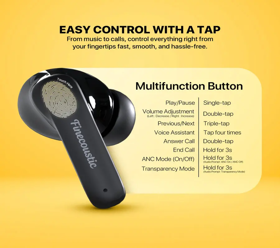 FANTECH FINECOUSTIC GROOVE ANC FT20 WIRELESS BLUETOOTH EARBUDS