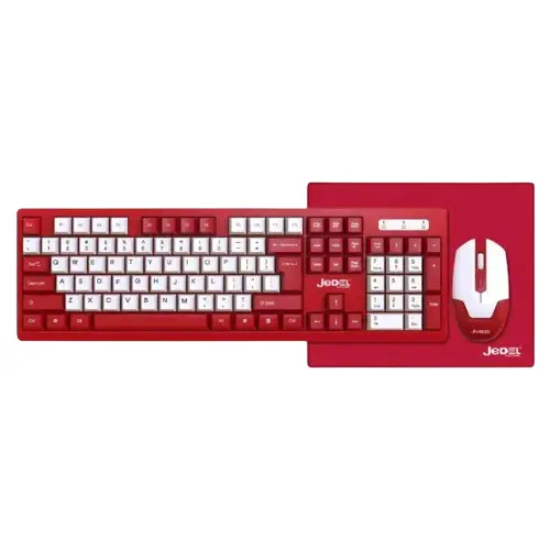 Jedel Ws737 3 In 1 Wireless Keyboard Mouse Combo - Red