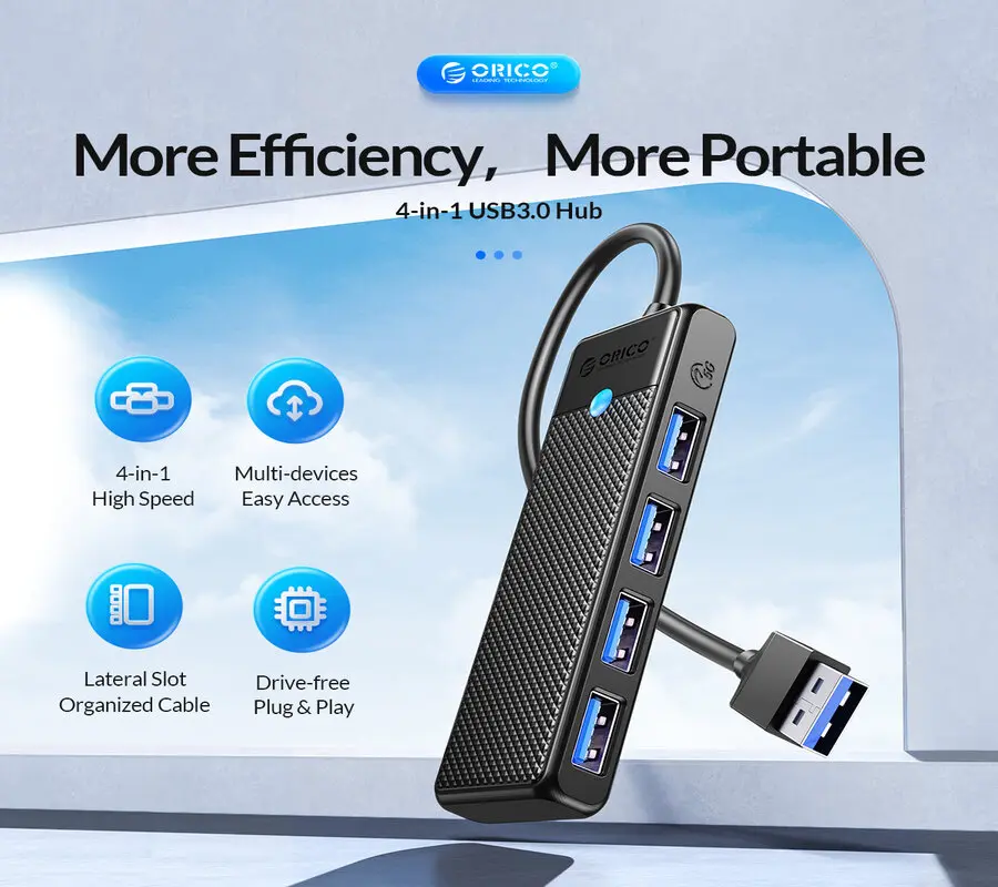 ORICO PAPW4A-U3 PW SERIES 4-PORT USB 3.0 HUB