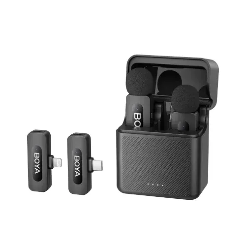 BOYA BY-V3 Combo 2.4 GHz Dual-Channel Wireless Microphone for Android & IOS