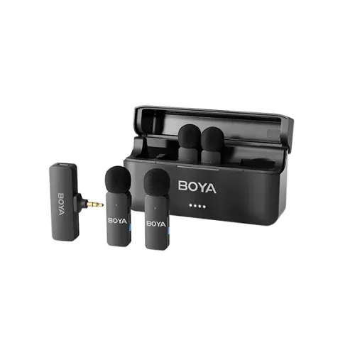 BOYA BY-V4 4-Channel Noise Cancellation Mini Wireless Microphone with 3.5mm Converter