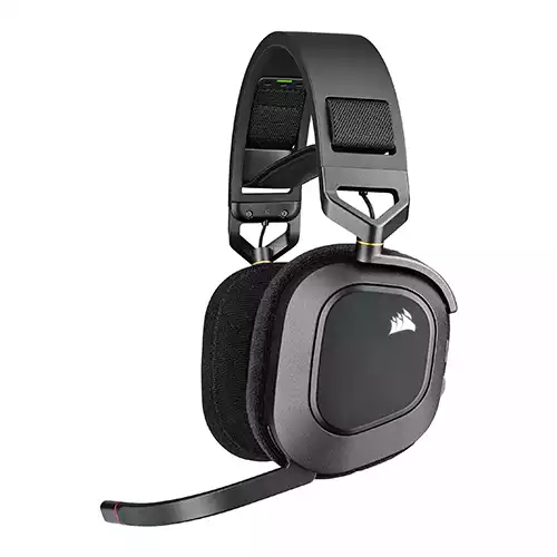 CORSAIR HS80 RGB WIRELESS Premium Gaming Headphone with Spatial Audio - Black