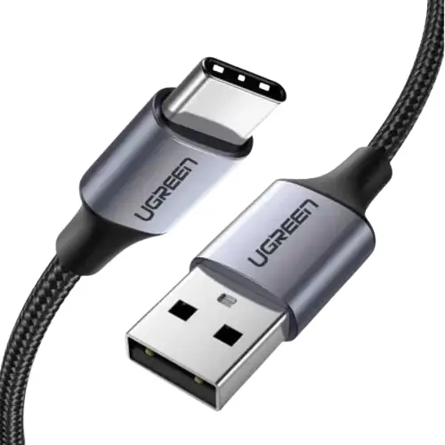UGREEN US288 (60127) USB-A 2.0 to USB-C Cable Nickel Plating Aluminum Braid 1.5m (Black)