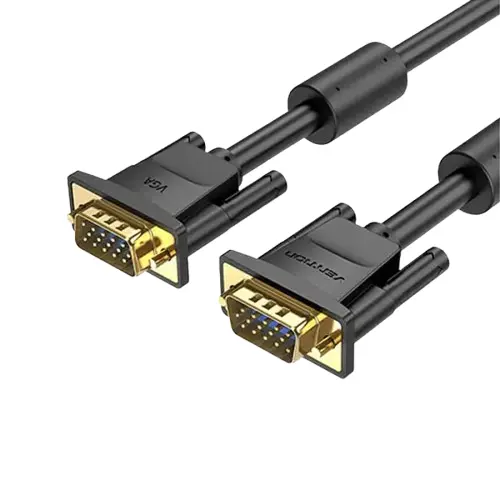 VENTION DAEBJ VGA(3+6) Male to Male Cable with ferrite cores 5M Black